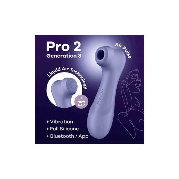 SATISFYER Pro 2 Généra 3 Technologie d'air liquide Aspiration et vibration Application Connect Lilas
